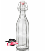 Italian Glass Water Bottle 1L with hermetic flip top seal