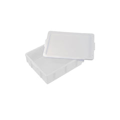 9L White Plastic Stackable Crate and Lid