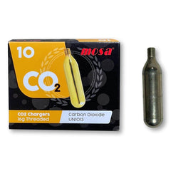 10x Mosa CO2 16gr gas chargers (Threaded)