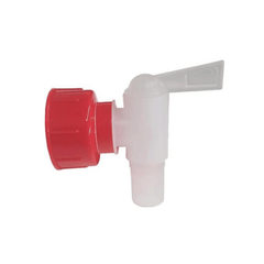 Spare plastic tap with screw red cap for barrel fermenter